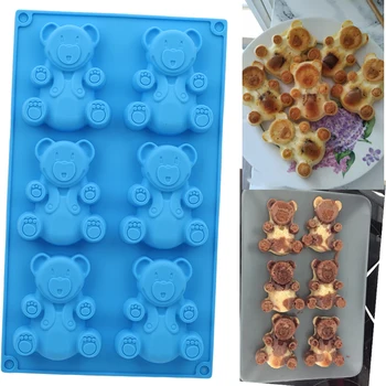 3D minunat Ursul Forma de Tort Mucegai Mucegai Silicon de Copt Instrumente de Bucătărie Fondant Cuțite de Bucătărie Fondant de Ciocolată Decorare Mucegai