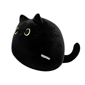 3D Pisica Neagră Perna Moale Lombare Spate Perna de Pluș Umplute Jucărie de Pluș Moale pentru Copii de Somn Potoli setea Papusa de Ziua gGfts игрушки