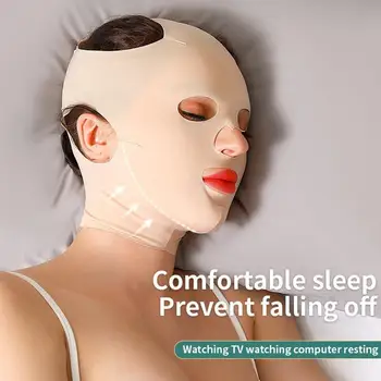 3D Reutilizabile Respirabil Frumusețea Femeilor Anti-Rid de Slăbire Bandaj V Shaper Lifting facial Complet Masca de Dormit Reduce Bărbia Dublă