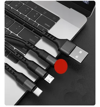 3in1 de Date USB Cablu pentru iPhone Fast Charger Cablu de Încărcare Pentru telefonul Android tip c xiaomi, huawei Samsung Sârmă Încărcător Pentru iPad