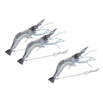 3x Creveți Momeli de Pescuit Momeală Simulare Creveți de apă Sărată Cârlig