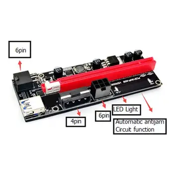 4/6/10buc VER009 USB 3.0 PCI-E Coloană VER 009S Express 1X, 4x, 8x, 16x pcie Extender Riser Card Adaptor SATA 15pin la 6 pini Putere