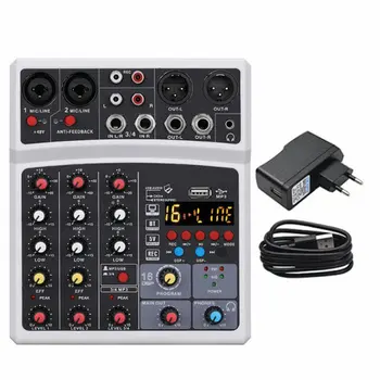 4 Canale Audio Mixer de Sunet de Amestecare DJ Console USB cu 48V Phantom Power 16 Efecte DSP pentru PC-ul de Înregistrare Cântând Webcast Petrecere