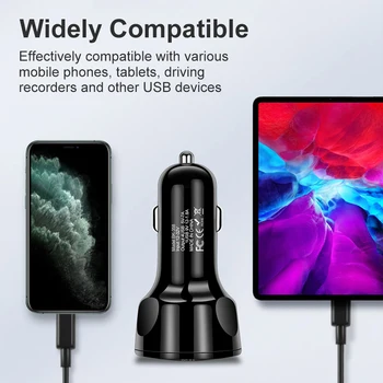 4 Porturi USB Taxa Auto 48W Rapid 7A Mini Rapid de Încărcare Pentru iPhone 11 Xiaomi, Huawei Telefon Mobil Samsung Adaptor Încărcător în Mașină