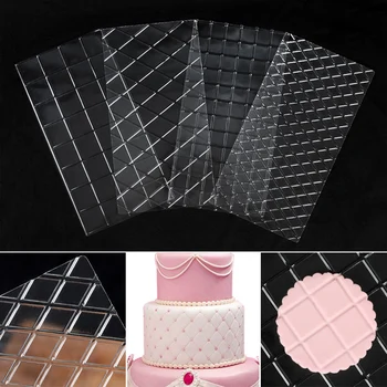 4buc/set Transparent Textura Mat Plastic de Grad Alimentar Tort Fondant de Imprimare Mucegai Tort de Decorare Instrumente Embosser
