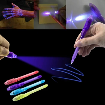4buc/Set UV Invizibila Marker Led Electronice Violet Lampa Bani Detector Pix Cerneală Invizibilă Secretul Cifrului Pen Petrecere Copii Cadou
