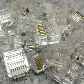 50 de Pc-uri RJ45 Cristal Cap de Rețea Conector 8P8C Cablu Plat de Cristal Cap Scurt Corpul de Cristal Cap pentru Cablu de Rețea