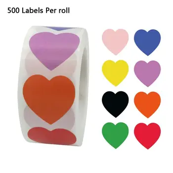 500pcs/rola 8 Culori in forma de Inima Autocolante Cadou de Nunta de Ambalare Manual Plic Sigiliu Eticheta Autocolant de Papetărie
