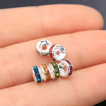 50pcs 5mm 10 Culoare Mici, Rotunde de Diamante Colorate Margele Spacer Bijuterii Colier Brățară DIY Accesorii lucrate Manual
