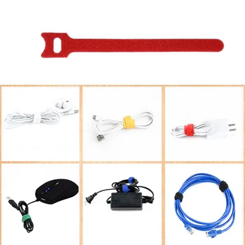 50pcs T-tip Cablu de Sârmă Cravată Reutilizabile Cablul de Organizator Sârmă 15*1.2 cm Colorate Calculator prin Cablu de Date Cablu de Alimentare Cravată Curele