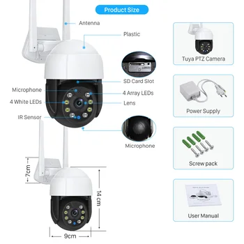 5MP mini PTZ Camera IP Wifi 3MP 5X Zoom Digital de Securitate CCTV aparat de Fotografiat AI Omului Detecta Automat de Urmărire P2P Wireless aparat de Fotografiat în aer liber