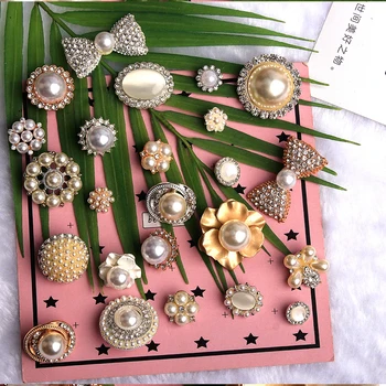 5pcs/lot de Metal diamant Butonul de Zinc perla din Aliaj Butonul pentru Haina Decoratiuni accesorii de fixare pentru Placare snap Consumabile de Cusut
