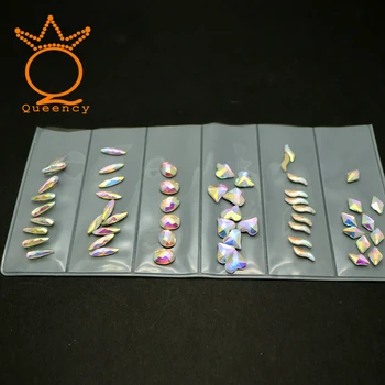 6 forme Diferite de Unghii de Arta Stras 60Pcs/Pachet Flatback Pietre Pentru Unghii Crystal AB Culoare Pietre de Sticlă de Decorare Arta de Unghii