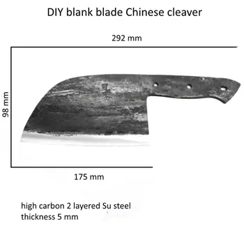 7 Inch lucrat Manual Forjat Cuțit Bucătar-șef Gol Lama Îmbrăcat în Oțel Forjat Chineză Cleaver Profesionale de Bucatarie Cuțit Bucătar-șef Instrumente DIY