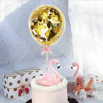 7pcs Decoratiuni Tort Happy Birthday Acrilice Toppers Tort de Aur Confetti Balon de Hârtie Fan Set Petrecere de Aniversare Fericită Deco