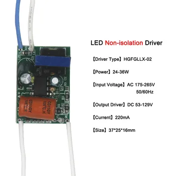 8-24W 24-36W 36-50W AC220V DC17-179V putere Non-izolate de alimentare adaptor de lumina LED transformator driver led lampă bec piese
