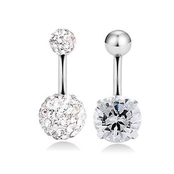 9Pcs 14G Legăna Buric Inele Clar Diamant CZ Oțel Chirurgical Scurt Buric Piercing Barbell pentru Femei Fata Bara Corp Bijuterii