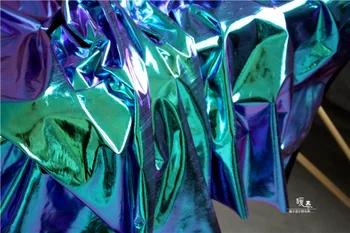 Acoperite de Întindere din Imitație de Piele Tesatura Verde Albastru Gradient DIY Patch-uri de Fundal Decor Ciorapi Jambiere de Designer Rochie Tesatura