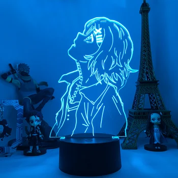 Acrilice Led Lumina de Noapte Anime Tokyo Ghoul 3d Lampa Ken Kaneki Lumina pentru Decor Dormitor Veioza Rece Ziua de nastere Cadou de Crăciun