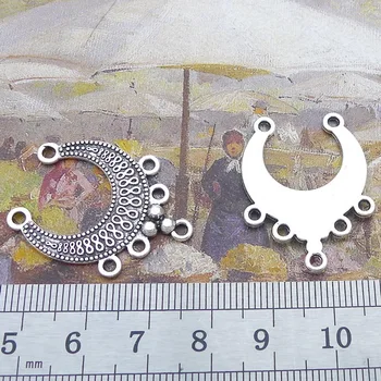 Ambarcațiuni Pentru Bijuterii Constatările Componente 5 Piese 23x34mm Antichități Argint Culoare Simbol Infinit Cercel Conector