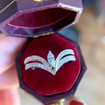 Anillos Yuzuk Nou De Lux Spumant Creat Diamante Princess Argint 925 Inel De Logodna Pentru Femei Lady Cadou De Aniversare
