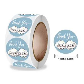 Animale de desene animate Mulțumesc Autocolante Rola 500 De Etichete Multumesc Autocolante pentru Bomboane Cookie Card Plic de Afaceri Mici pachet Cadou
