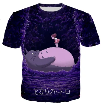 Anime Totoro 3D Imprimate T-shirt pentru Bărbați/femei de Moda Casual Harajuku Vara tricou cu Maneca Scurta Tricou Topuri