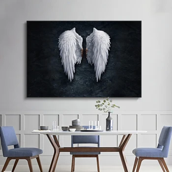 Aripi de înger stil modern de perete care acoperă picturi, aripi de înger perete printuri si postere, familie camera de zi de decorare picturi