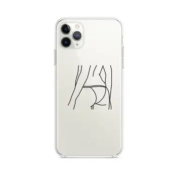 Arta abstractă Linii de Moda Body-Art Telefonul Caz clar pentru iphone 12 pro max 11 pro XS MAX 8 7 6 6S Plus X 5S SE 2020 XR acoperi