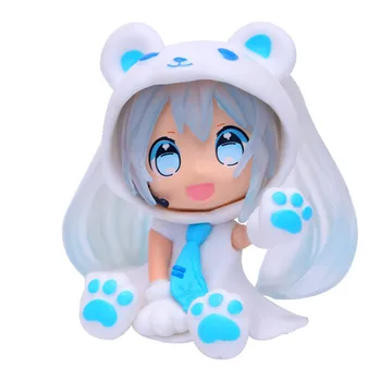 Bandai Q Posket Miku Anime Cifrele De Acțiune Drăguț Cosplay În Costum De Urs Mini Păpuși Model Creativ Pvc Marionete Periferice Jucării Noi
