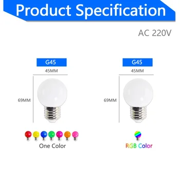 Bec Led E27 E14 3W G45 C35 RGB Led lumânare de Lumină Lampă cu LED-uri Colorate SMD 2835 AC 220V 240V Lanterna Becuri Glob Decor Acasă pentru h