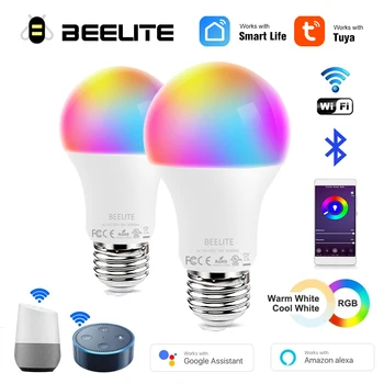 Beelite Wifi Bec Inteligent LED RGB Lumina Estompat Magie Culoare Lampă de Control Vocal Alexa Google Assisitant 9W E27 B22 110V 220V