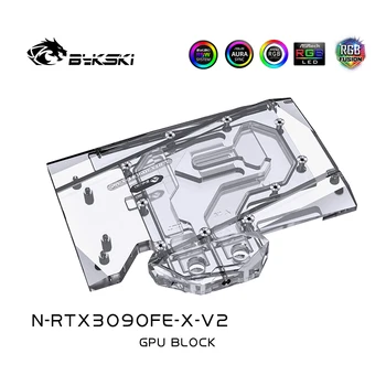 Bykski Apă Bloc folosi pentru nVIDIA RTX3090 Fondator Ediție GPU Card / Cupru Bloc se potrivesc 3090 FE placa video / Backplate-O-RGB RURA