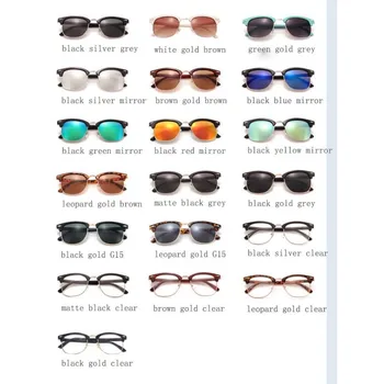 Bărbați ochelari de Soare UV400 Moda Semi fără ramă Cadru Vintage de Designer de Brand Nuante Razele de soare Ochelari de Soare pentru Barbati Femei Gafas De Sol
