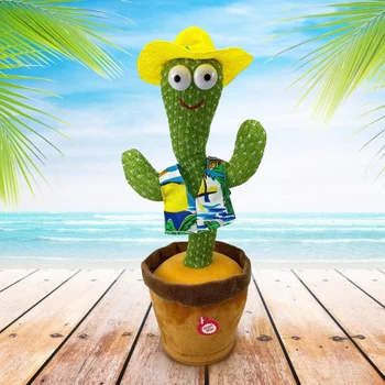 Cactus Jucării De Pluș Dans Cântând Reduce Stresul Jucărie Electronică De Pluș Cactus Cântec Dansatoare Moi Umplute Păpușă Jucărie De Învățământ Pentru Copii
