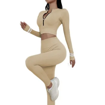 Camasa Cu Maneca Lunga Femei Yoga Set De Fitness Talie Mare Legging Fără Sudură Costum Sport De Antrenament, Trening Sport Execută Îmbrăcăminte