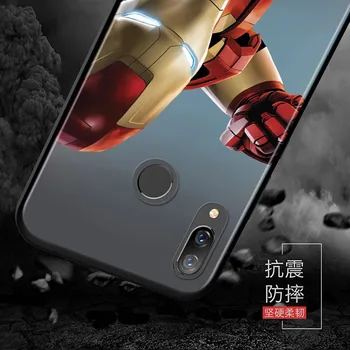 Capac de silicon Marvel Iron Man Pentru Huawei P50 P40 P30 P20 Pro P10 P9 P8 Lite E Plus 2017 2016 5G Negru Caz de Telefon