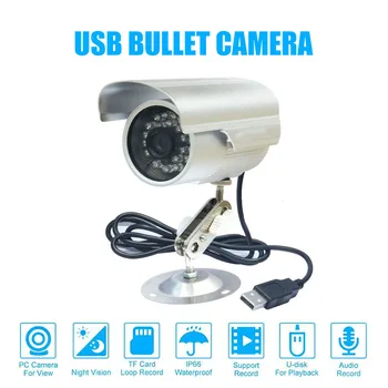 CCTV Glonț în aer liber rezistent la apa DVR USB Camera 600TVL IR NightVision de Securitate Micro SD/TF Card Recorder Camera +Camera Bracket