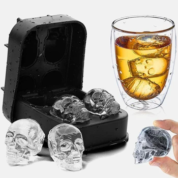 Cel mai bun de Vânzare DIY Filtru de Gheață Mucegai Craniu 3D Silicon Mucegai Inghetata Ice Cube Mucegai Silicon de Casă Bucătărie Cub de Gheață Filtru de Gheață Tavă