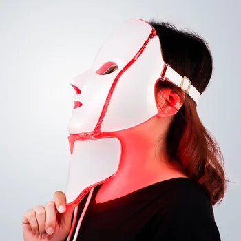 Cele mai noi 7 Culori Electrice Condus Masca Faciala Cu Gât de Întinerire a Pielii de Îngrijire a Feței Tratament Anti Acnee, Albire, Îndepărtarea Ridurilor