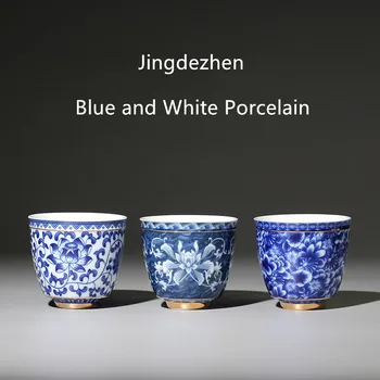 Chineză Jingdezhen Porțelan Albastru și Alb de Ceai Ceașcă de Ceai Mic Castron Ceramic Ceașcă de ceai Cafea Bere Vin Cana