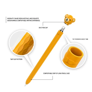 Colorate Soft Compatibil Caz Creion cu Silicon rezistent la Șocuri de Desene animate Drăguț Animale Creion Caz Acoperire pentru Apple Pencil 1