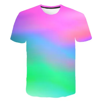 Colorate tricou Bărbați Vară 2020 Nou 3D Imprimate t-shirt Psihedelice Tricou Gradient Femei Amuzant Topuri Casual O-Gat S-6XL