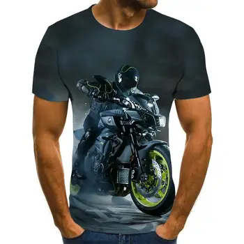 Cool Racing Grafic T-Shirt cu Motociclete 3d Imprimate Bărbați 'S T -Shirt Vara Topuri de Moda Punk Tricou Barbati Plus Dimensiune Streetwear