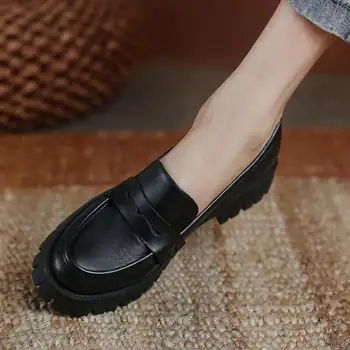 Coolcept Femei Balerini Pantofi De Piele De Vaca Rotund Toe Femeie Pantofi De Moda Femei Simple De Zi Cu Zi De Vacanta Pantofi Încălțăminte Mărimea 34-40