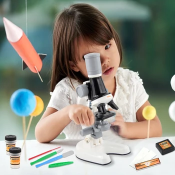 Copii Microscop 100X/400X /1200X Modernizate Experiment de Jucării Educative Pentru Copii de Elevi