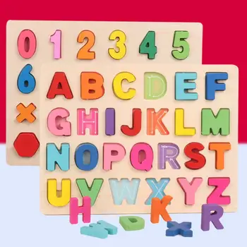 Copil de Educație Timpurie de Dezvoltarea Inteligenței Alfabet ABC Numere de Puzzle-uri din Lemn Bord Educativ Jucarie pentru Copii de Învățare Cadou