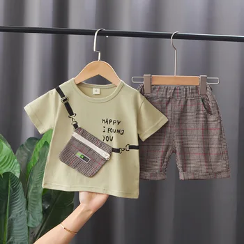 Copilul Fete Scrisoare Treninguri de Vară de Moda pentru Copii Haine Copii Baieti din Bumbac Tricou, pantaloni Scurți 2 buc/seturi de Copii de Îmbrăcăminte pentru Sugari