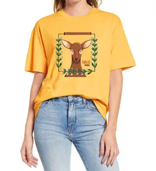 Cottagecore Estetice Cerb Drăguț Amuzant Animal Print pentru Femei Tricou Maneca Scurta Amuzant Unisex T-Shirt Bumbac Tee Vintage Topuri