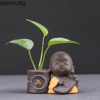 Creativ Lut Violet ceai de Companie Minunat Buddha Călugăr Figurina Ornament Handmade Ceai Juca Desktop Accesorii Boutique Meserii